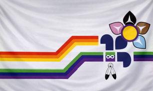 Colouring sheet: template of the Franco-Columbian pride flag